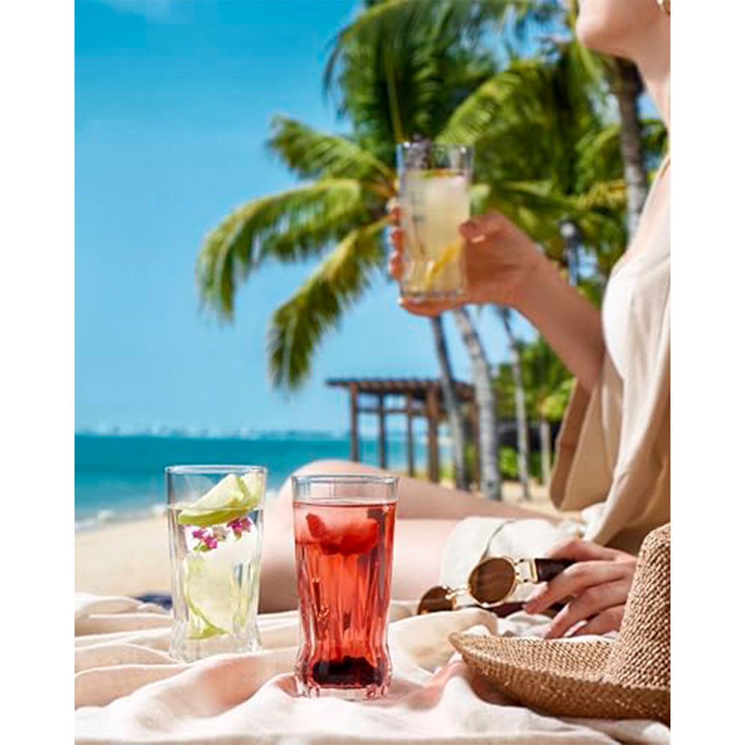 طقم أكواب شرب جايا طويلة باشابتشي - 285 مل - 6 أكواب