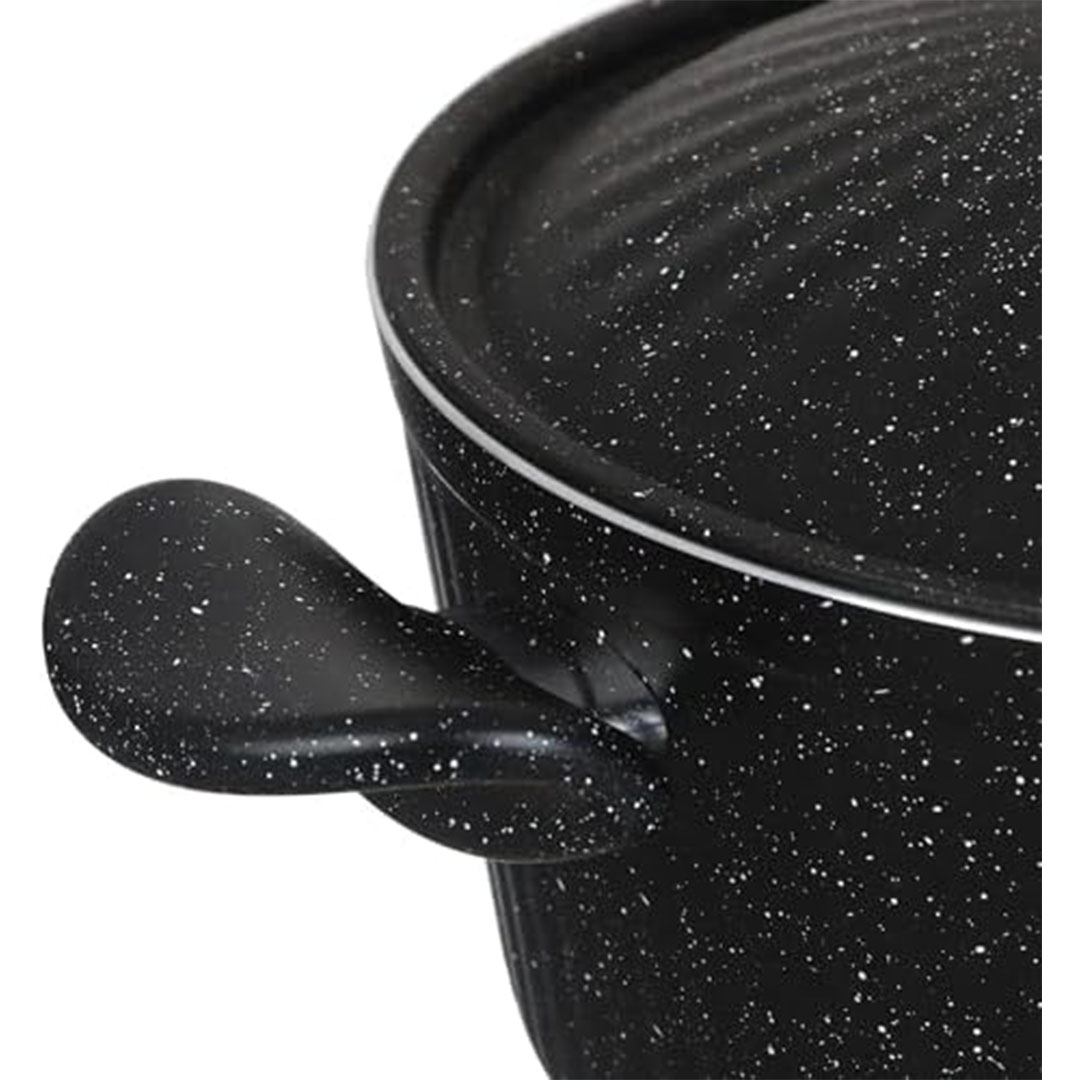 طقم حلل جرانيت بومبية من ايديال هوم بيد مدهب - 11 قطعة - اسود