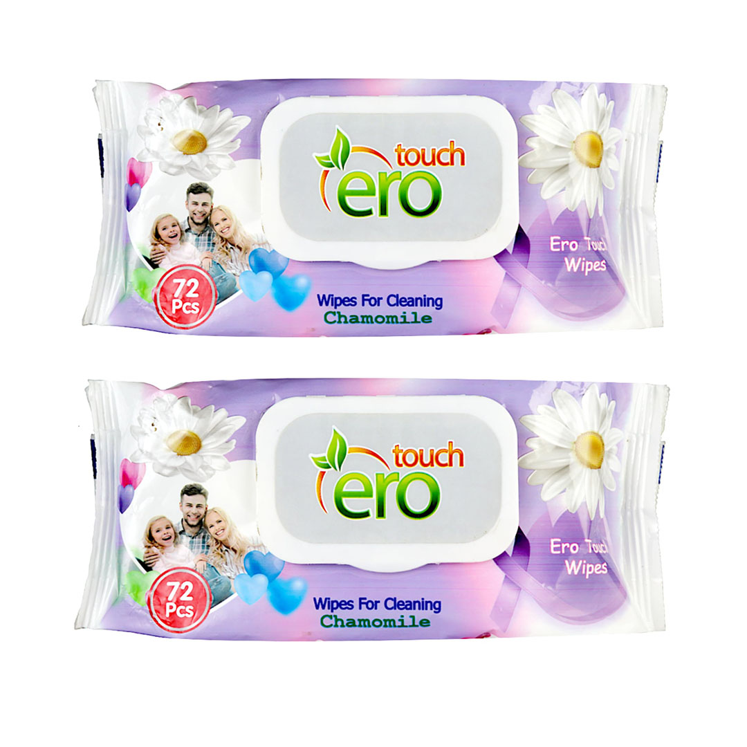 مناديل مبللة - 72 منديل - برائحة البابونج - 2 قطعة