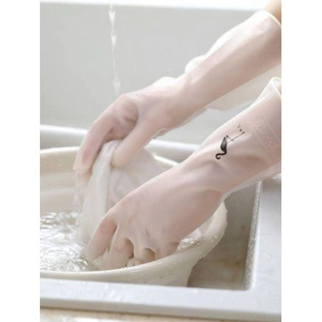 قفاز طويل من المطاط المقاوم للقطع والانزلاق