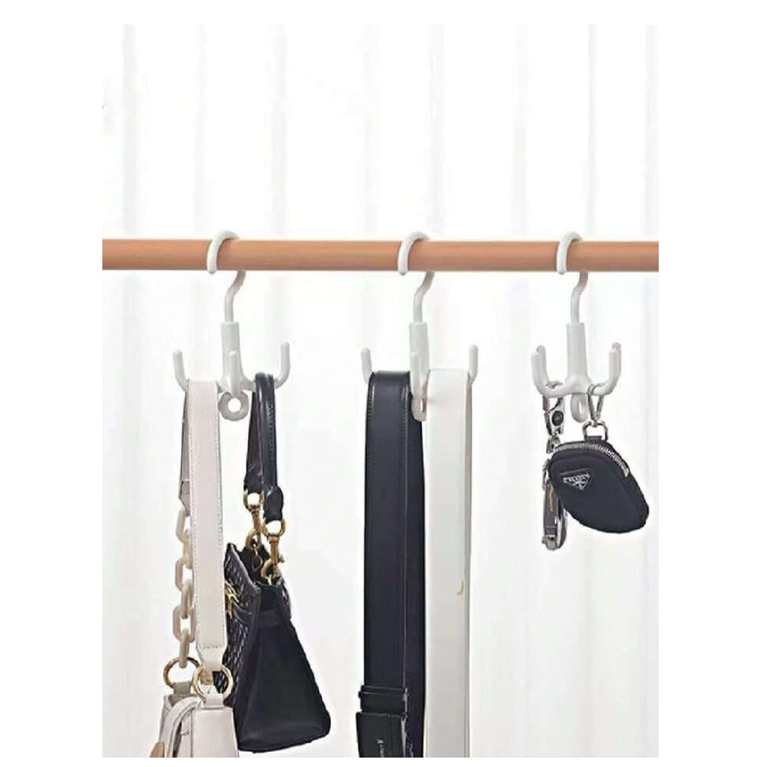 شماعة دوارة للأحزمة والشنط - 4 هوك - قطعة واحدة