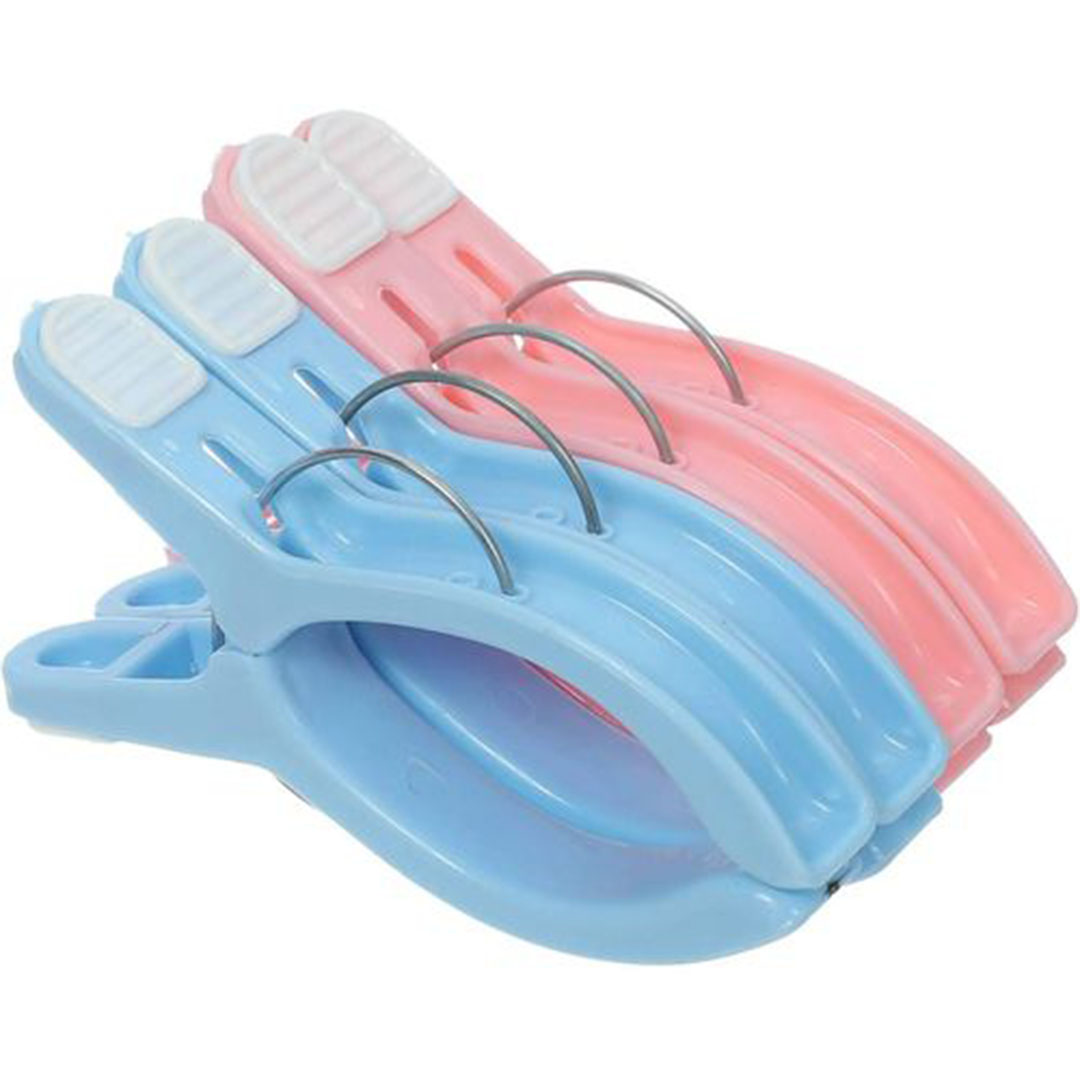 مشابك غسيل بلاستيك كبيرة للبطانيات - 4 مشابك