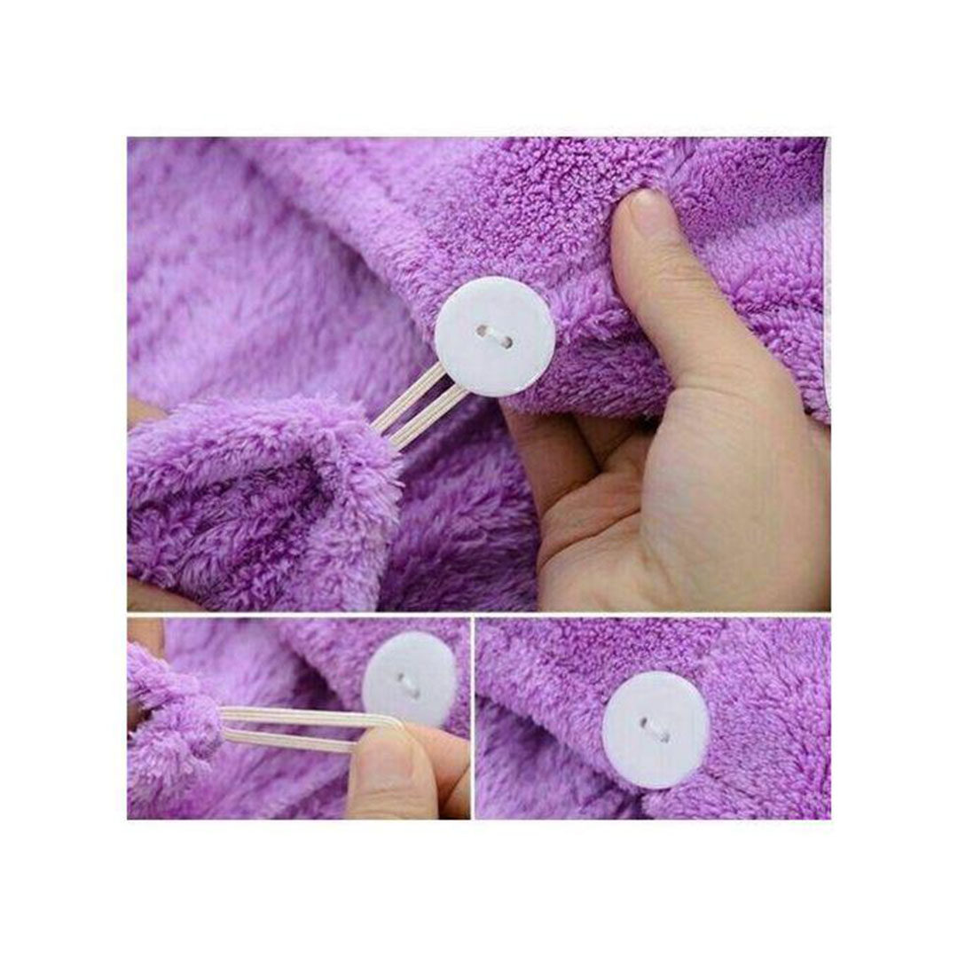 فوطة تنشيف الشعر بأزرار - قطعة واحدة - 21 سم