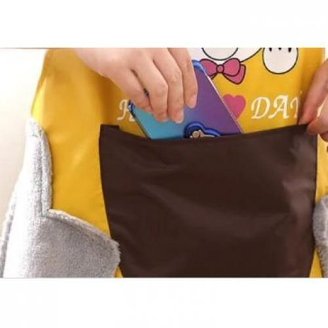 مريلة مطبخ مقاومة للماء والزيت بجيوب تنشيف