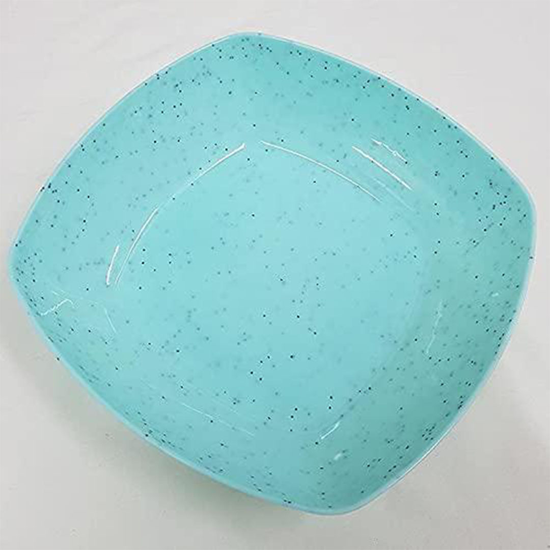 طبق بلاستك عميق مربع شكل جرانيت - قطعة واحدة - 20 سم