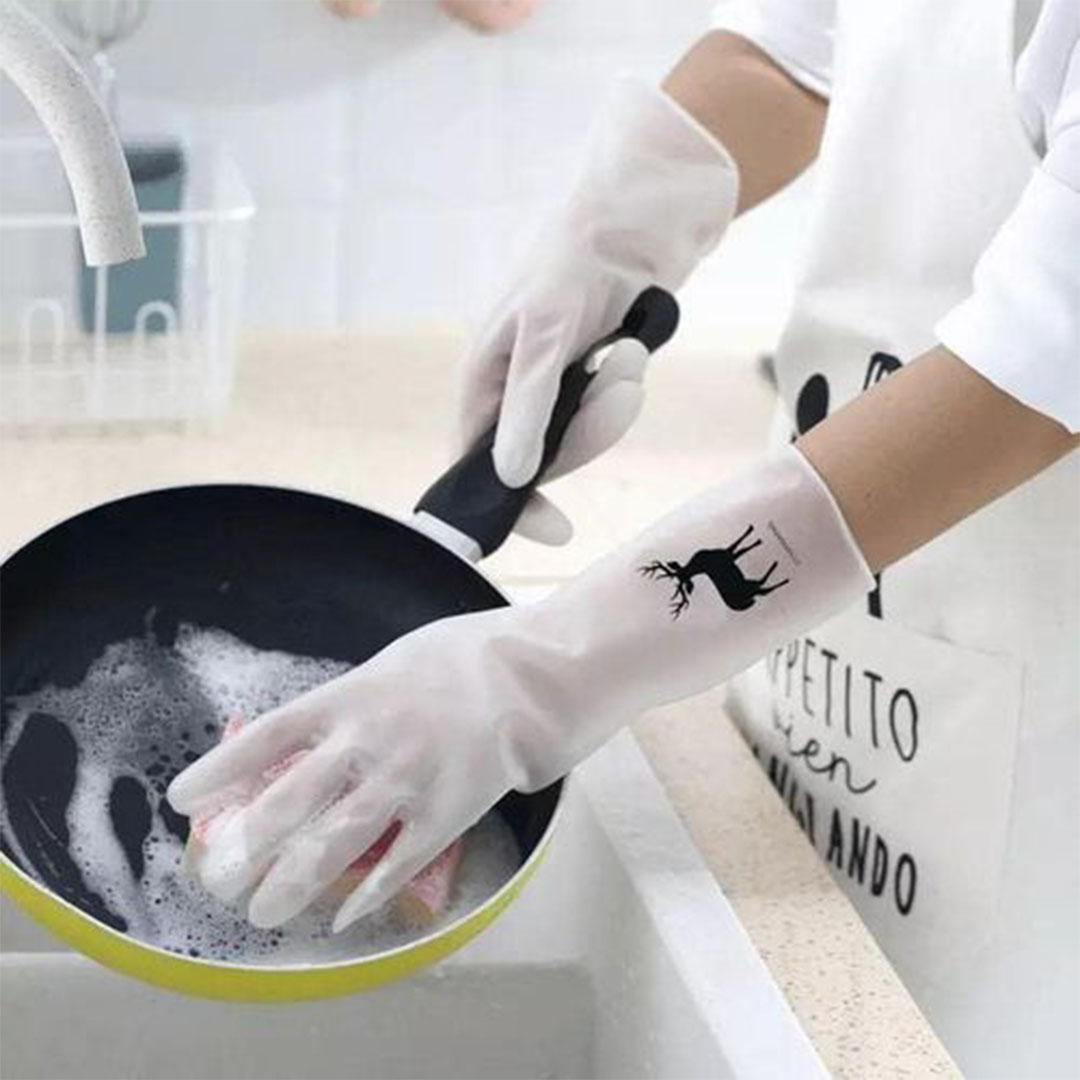 قفاز طويل من المطاط المقاوم للقطع والانزلاق