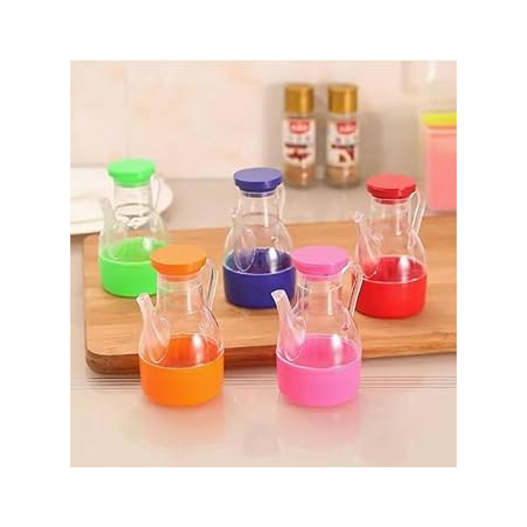 زجاجة زيت وخل بلاستيك بيد - قطعة واحدة