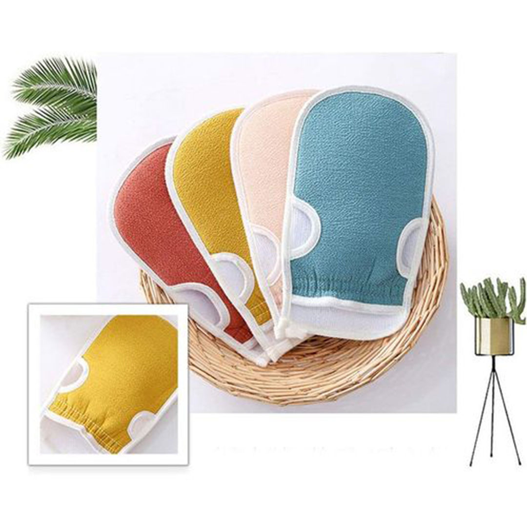 مجموعة فرك الظهر والقفازات وإسفنجة الاستحمام