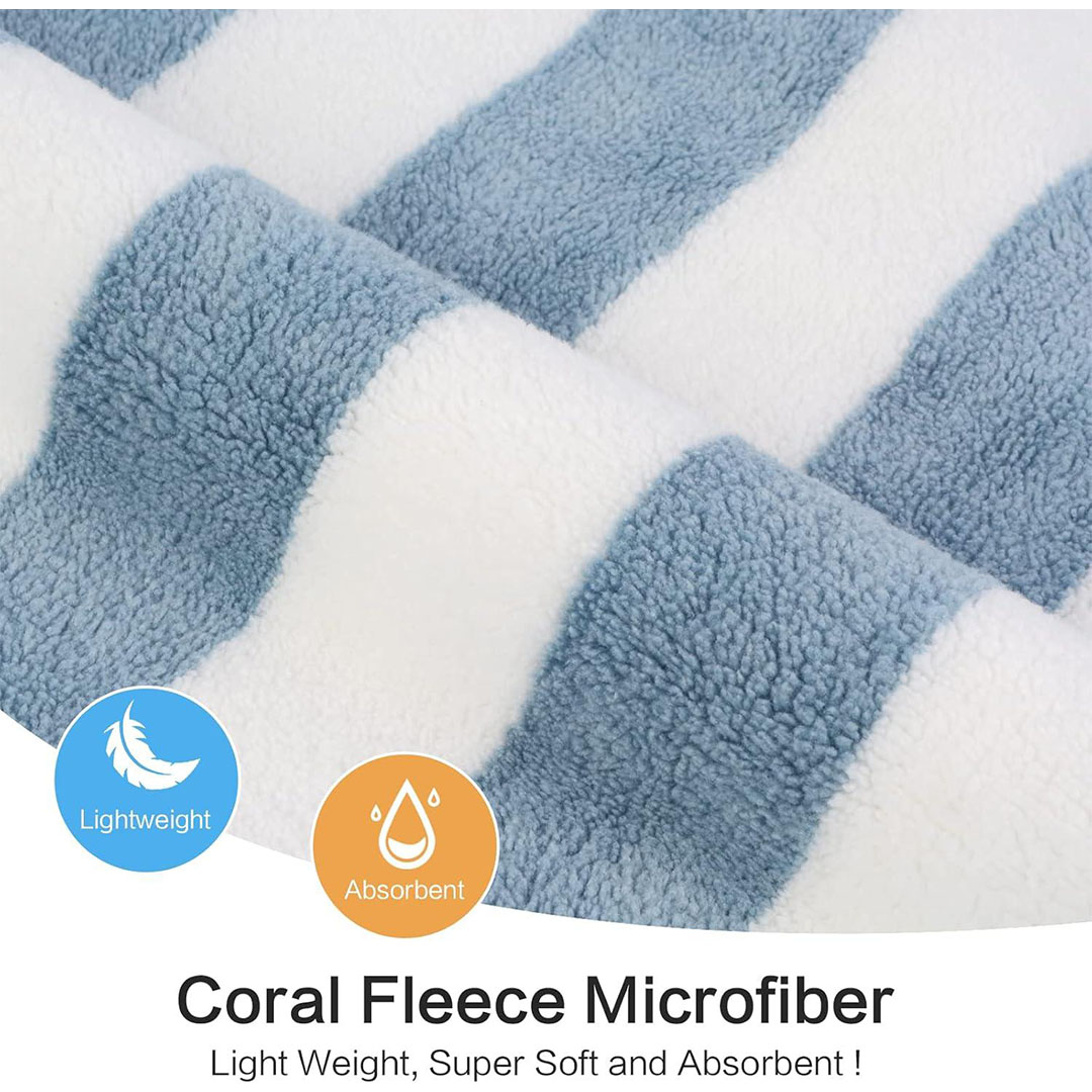 منشفة شعر مخططة لتجفيف الشعر - قطعة واحدة - 25 سم