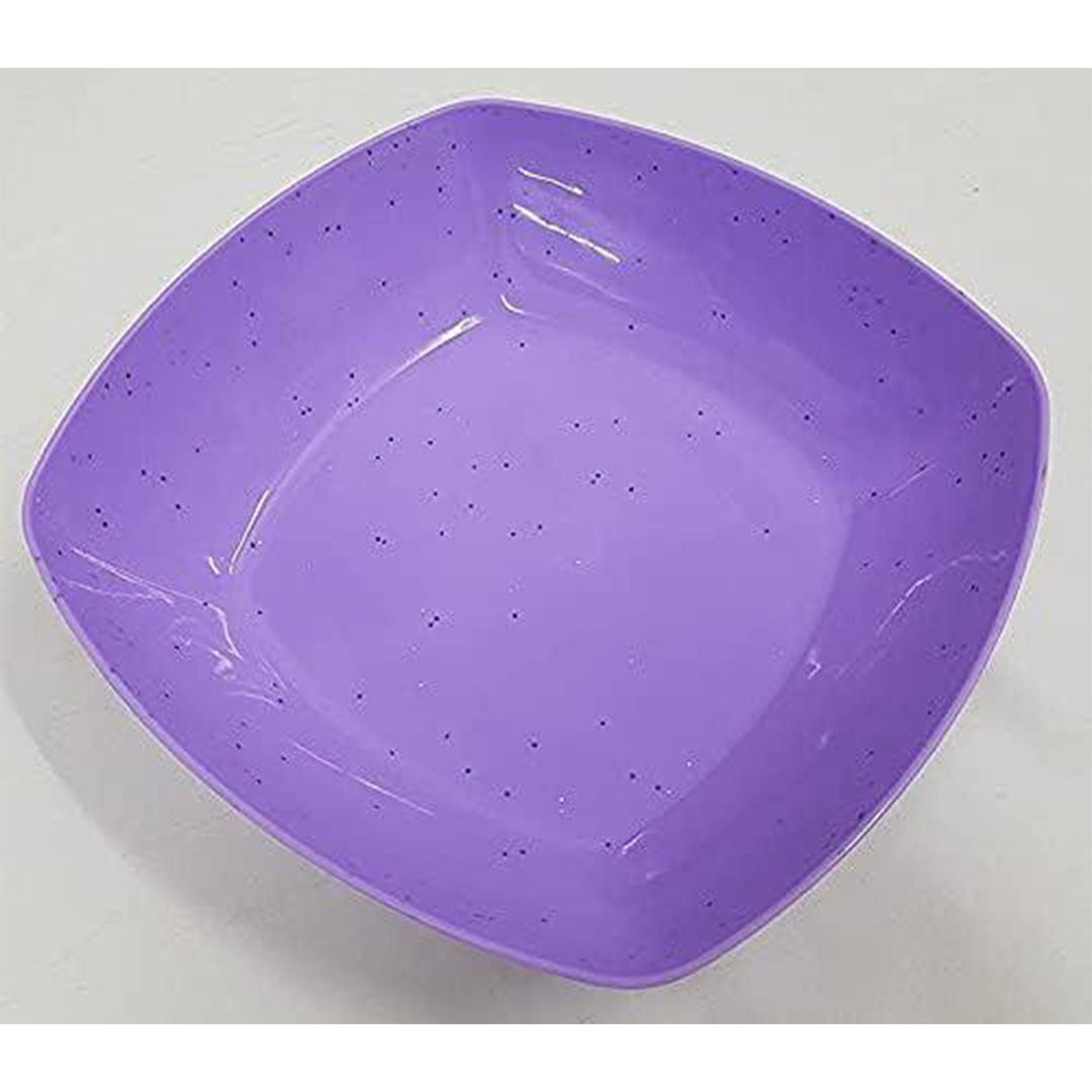 طبق بلاستك عميق مربع شكل جرانيت - قطعة واحدة - 20 سم