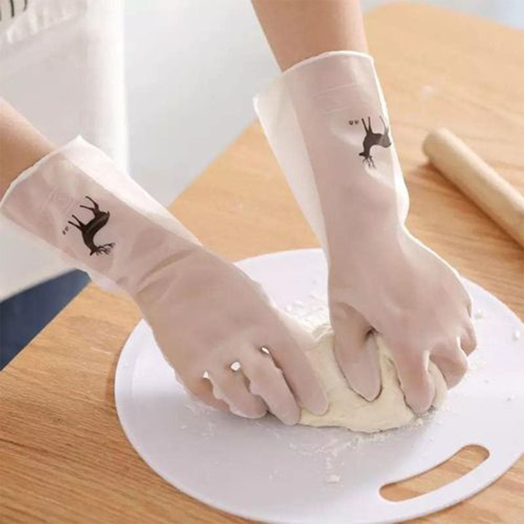 قفاز طويل من المطاط المقاوم للقطع والانزلاق