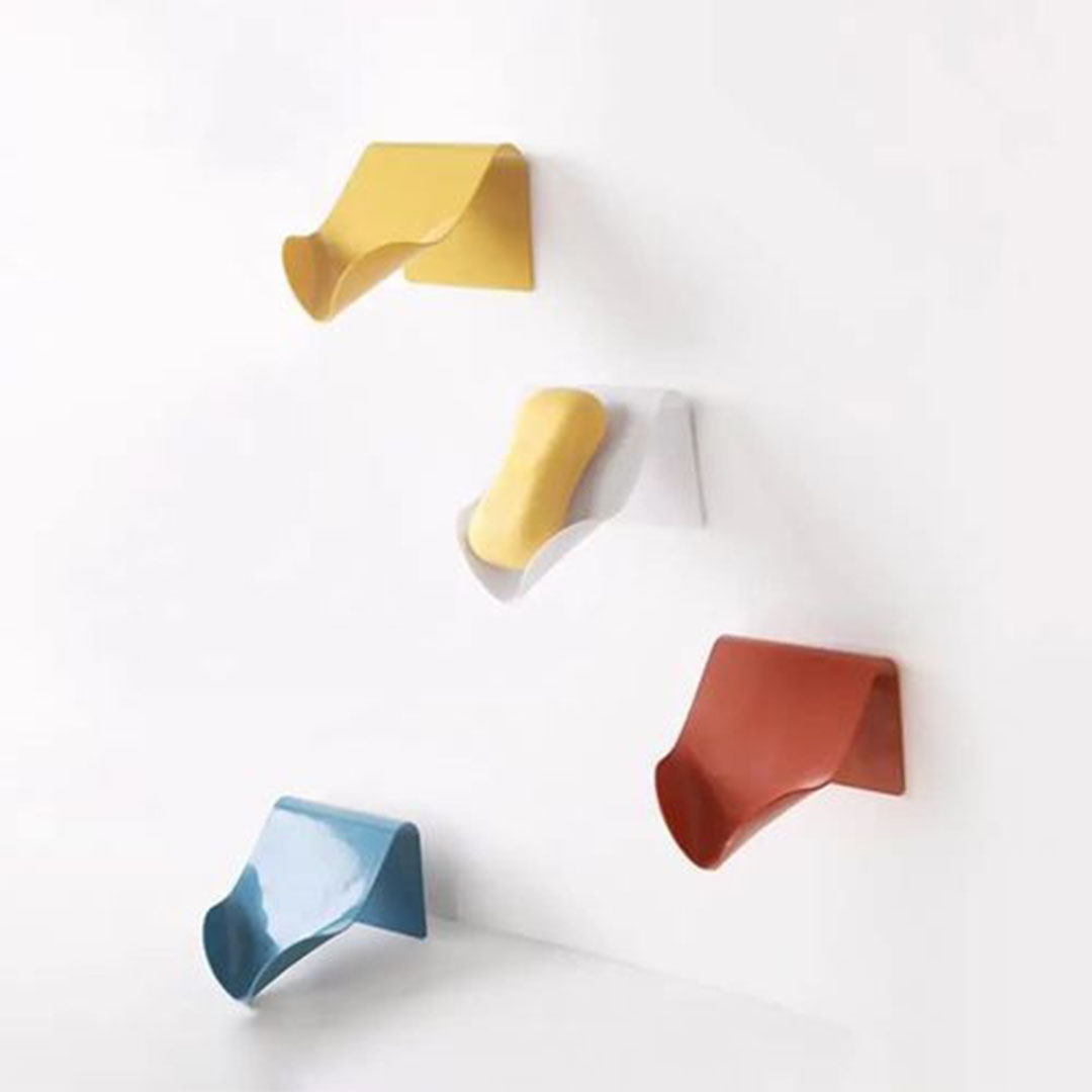 حامل صابون لاصق مثبت على الحائط بدون ثقوب