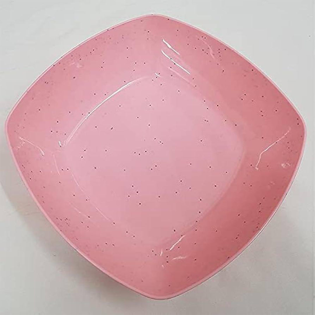 طبق بلاستك عميق مربع شكل جرانيت - قطعة واحدة - 20 سم