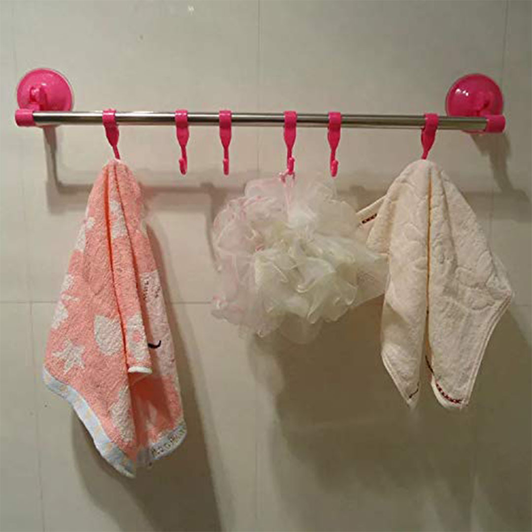 شماعة للحمام والمطبخ مع 6 خطافات - قطعة واحدة