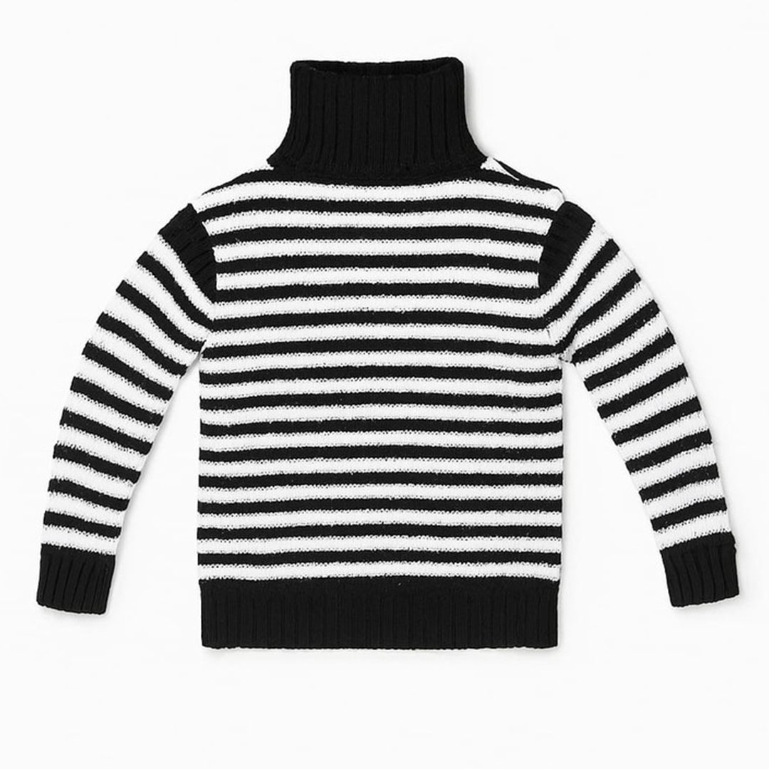 سويت شيرت حريمي تريكو - أبيض/أسود