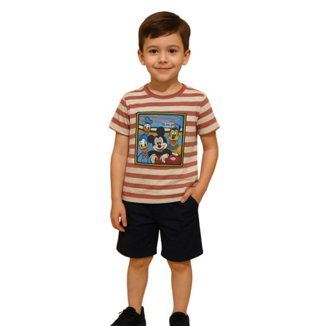 طقم تيشيرت وشورت ولادي - Tg 405