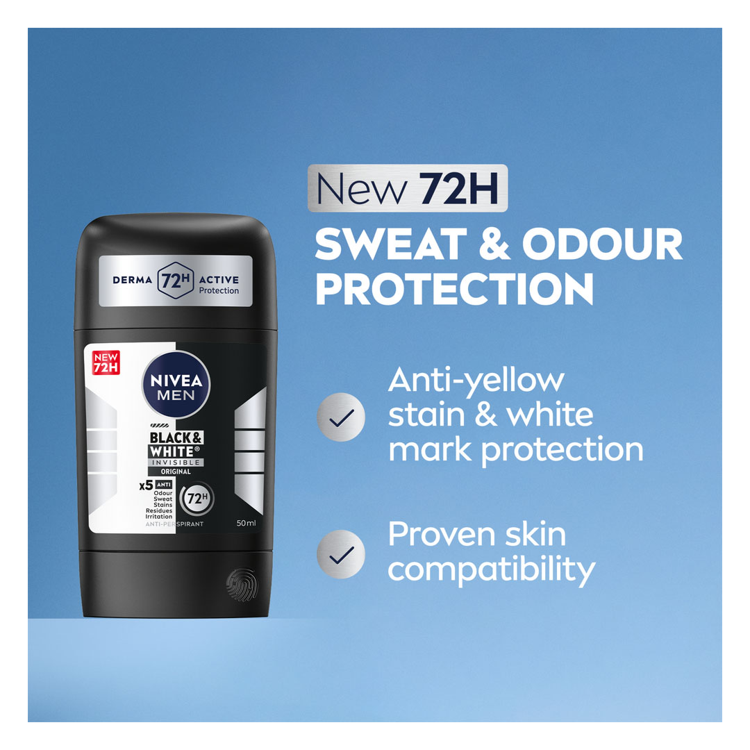مزيل العرق من نيڤيا للرجال 5 في 1 - بلاك أند وايت - 50 مل