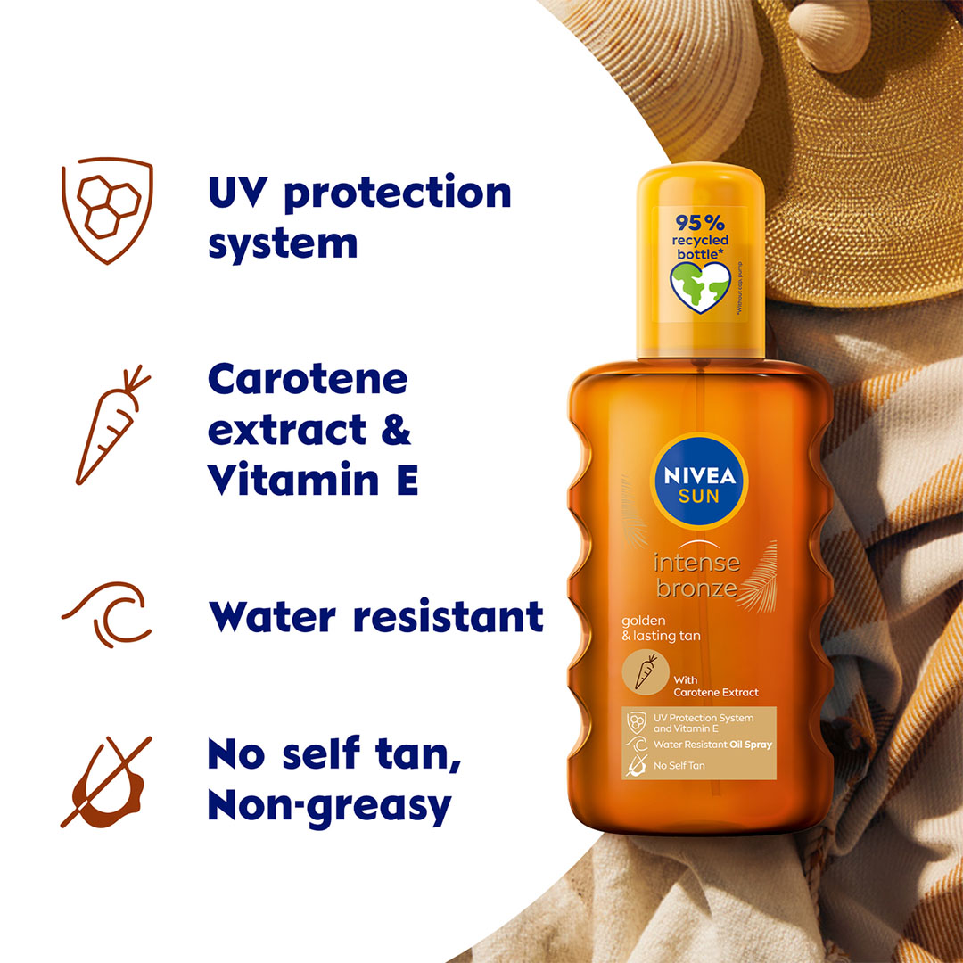 سبراي زيت نيڤيا برونز المكثف مع ڤيتامين E وزيت الجوجوبا - SPF 6 - 200 مل