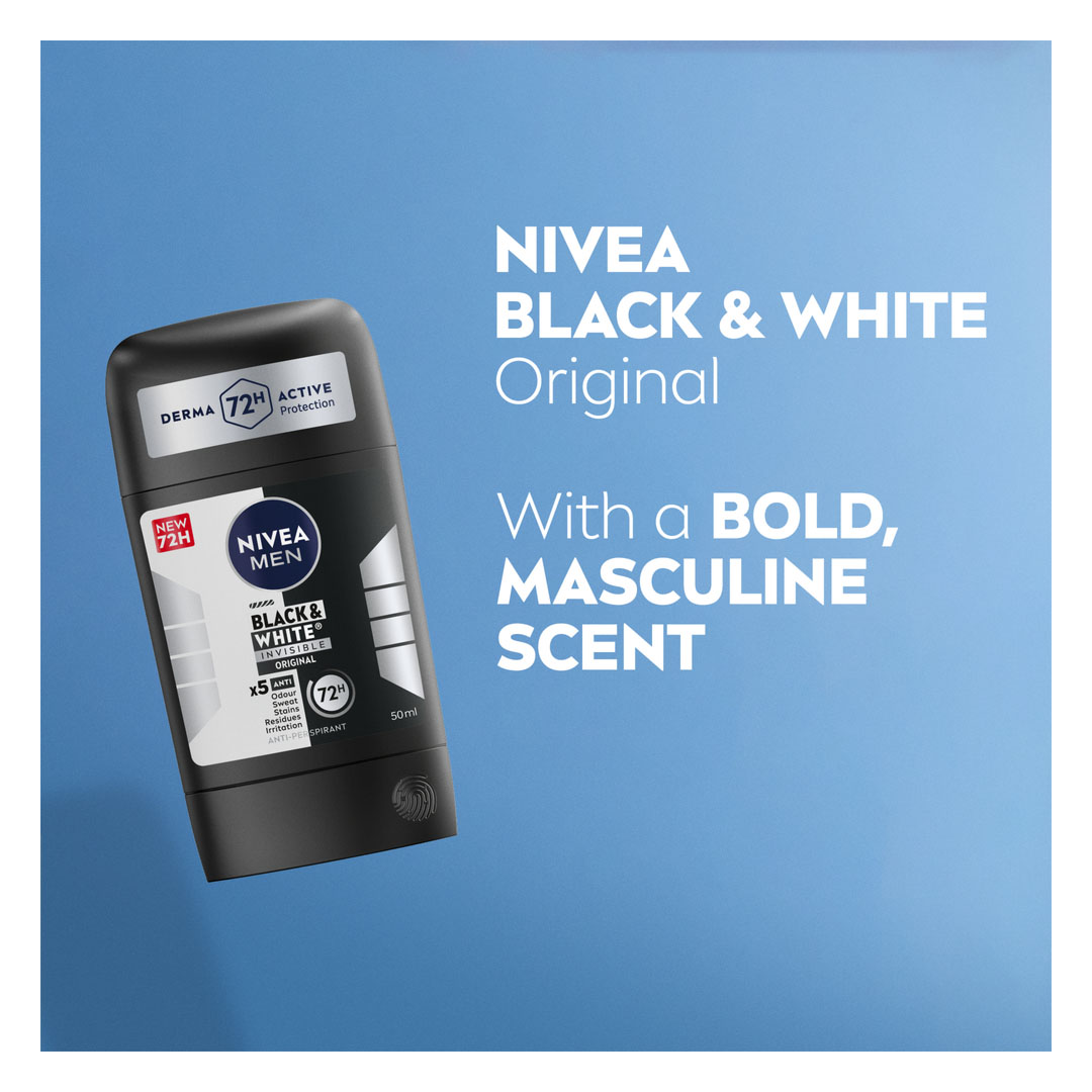 مزيل العرق من نيڤيا للرجال 5 في 1 - بلاك أند وايت - 50 مل