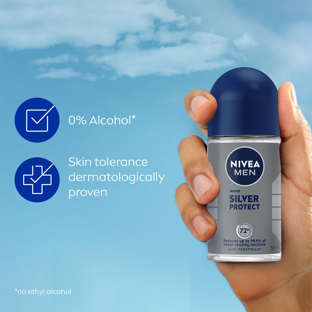 نيڤيا للرجال مزيل العرق رول أون مضاد للتعرق - سيلفر بروتيكت - 50 مل