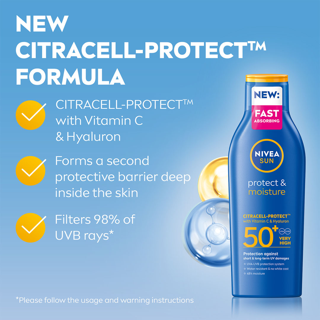 كريم نيڤيا لحماية وترطيب البشرة مع ڤيتامين سي وحمض الهيالورونيك - SPF50+ - 200 مل