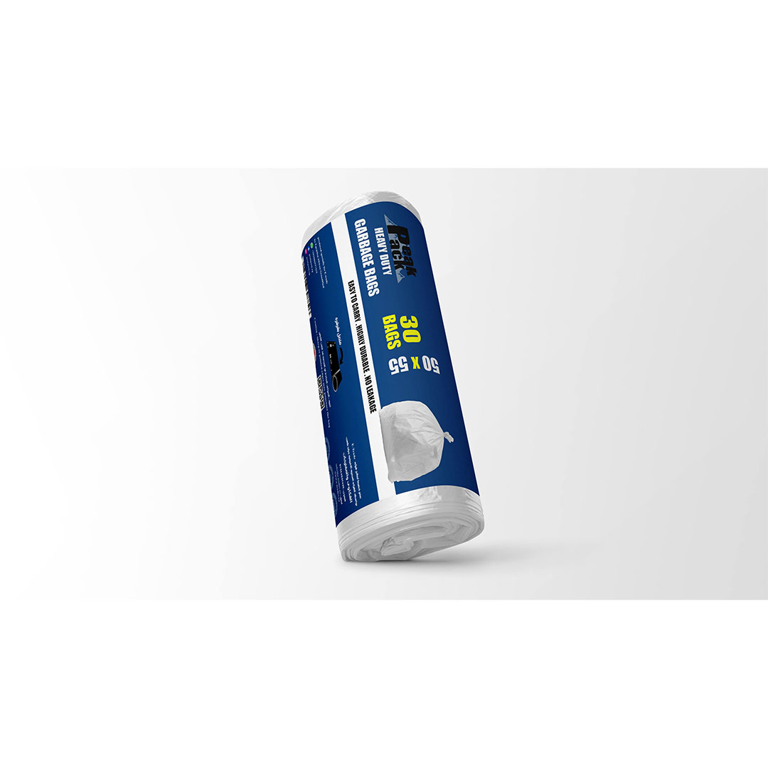 رول أكياس قمامة أبيض من بيك باك - 30 كيس - 50 سم * 55 سم