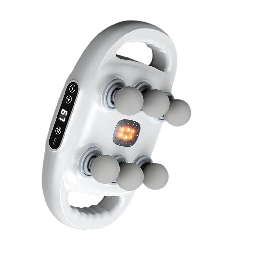 مسدس مساج و تدليك لاسلكي/قابل لإعادة الشحن - 6 رؤوس - شاشة LCD/ FZ-60 (White)