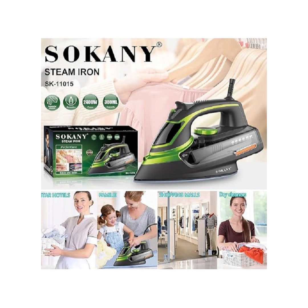 مكواة بخار التحكم بالبخار قاعدة سيراميك - 380 مل - جاف/بخار - 2400 وات SK-11015