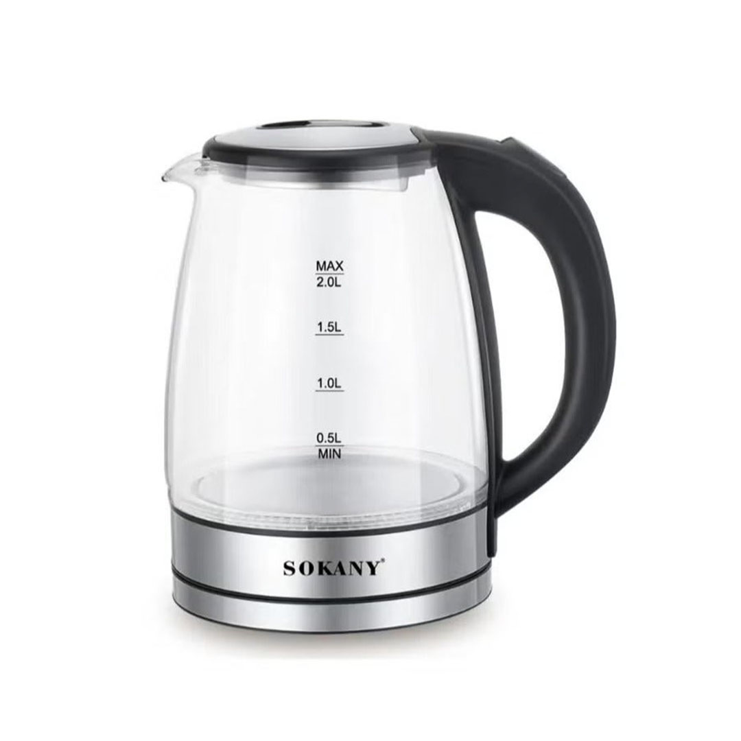 غلاية كهربائية زجاج بيركس بمؤشر مستوى الماء - 2 لتر - 1800 وات SK-SH-1098