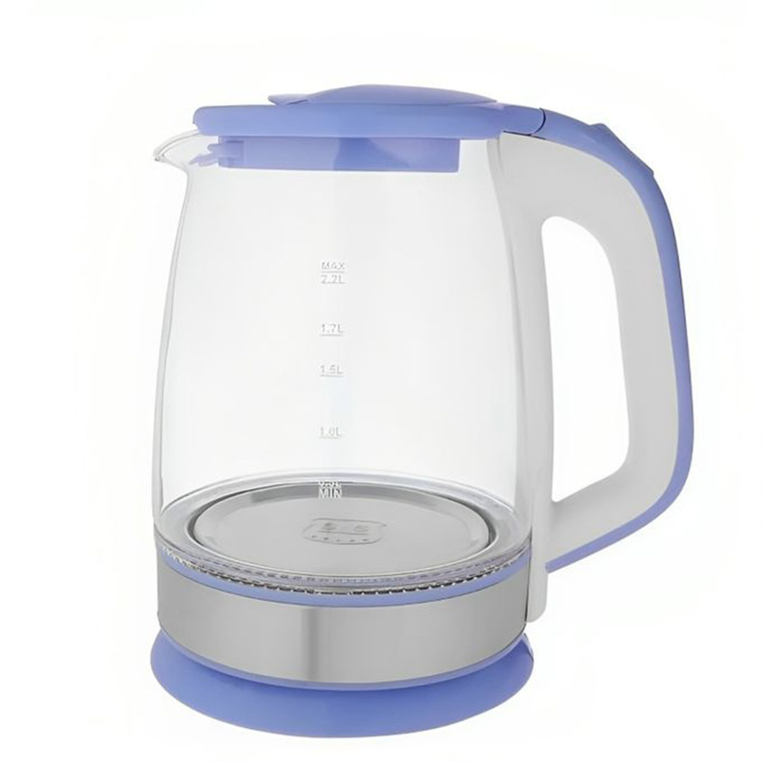 غلاية كهربائية وايت لايف زجاج بيركس 2.2 لتر 1500 واط أزرق WLBU2.2