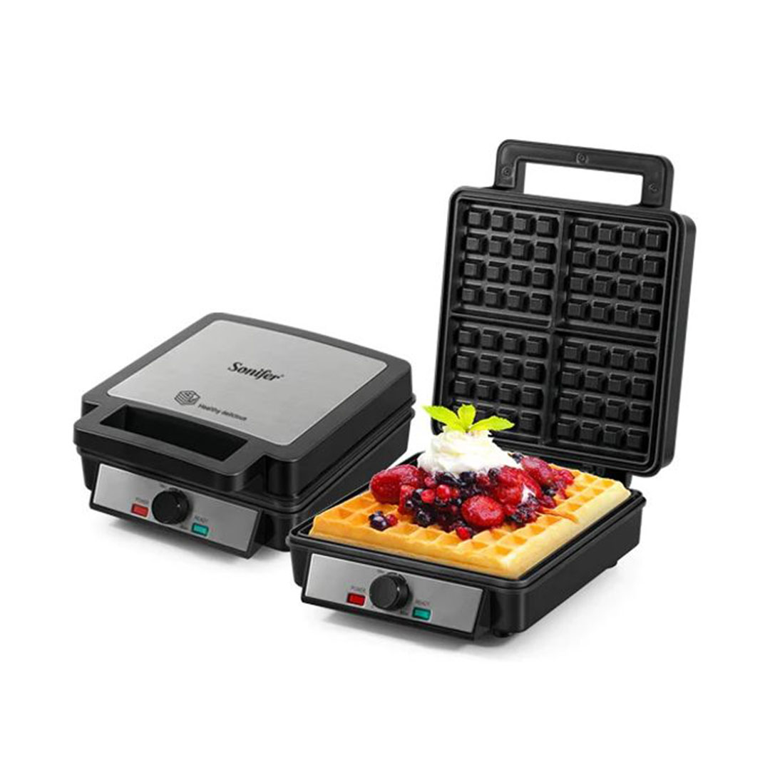 صانع الوافل سونيفر - 1200 وات - فضي - SF-6129