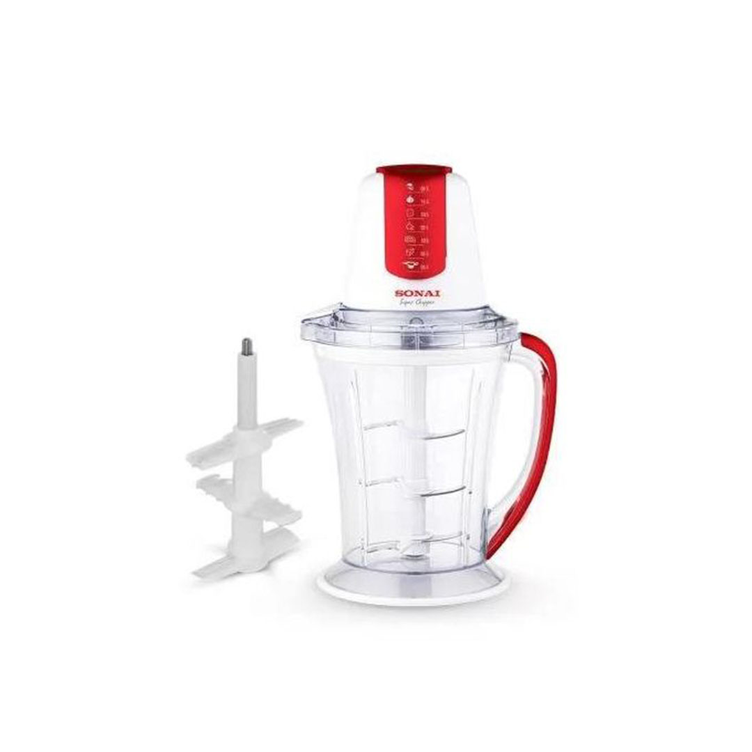 كبة ومفرمة كهربائية من سوناي - 1500 مللي - أحمر - MAR-3077