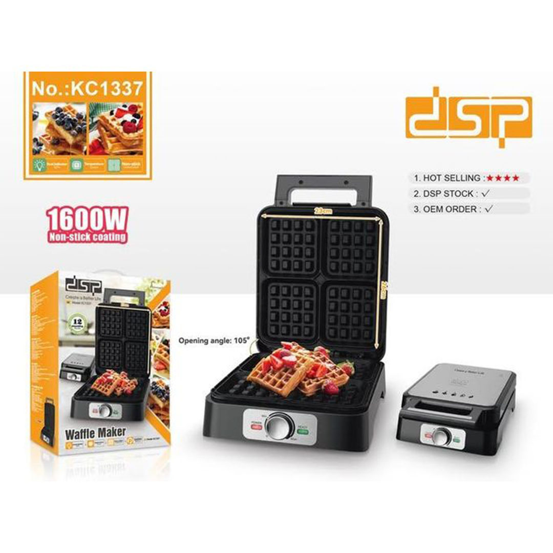صانع الوفل 4 شرائح مع حماية من الحرارة - 1600 وات - KC1337