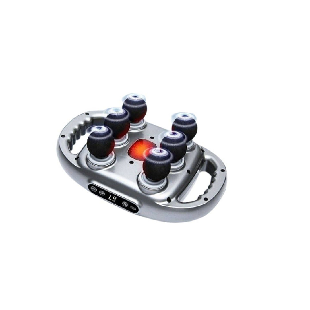 مسدس مساج و تدليك لاسلكيقابل لإعادة الشحن - 6 رؤوس - شاشة LCD FZ-60 (Grey)