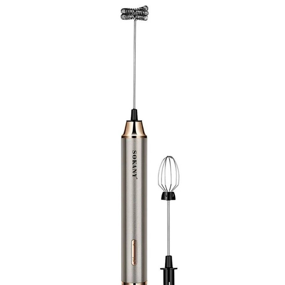 مضرب نسكافيه 2 في 1 سوكاني - قابل لإعادة الشحن USB sk-02018 - فضي