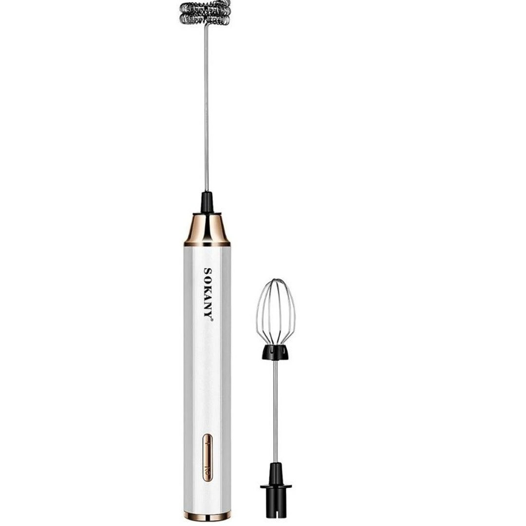 مضرب نسكافيه وخفاقة بيض 2 في 1 قابل لإعادة الشحن USB sk-02018 - أبيض