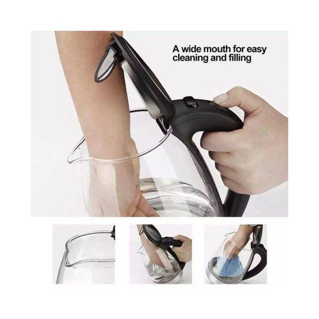 غلاية كهربائية وايت لايف زجاج بيركس 2.2 لتر 1500 واط أسود WlBL2.2