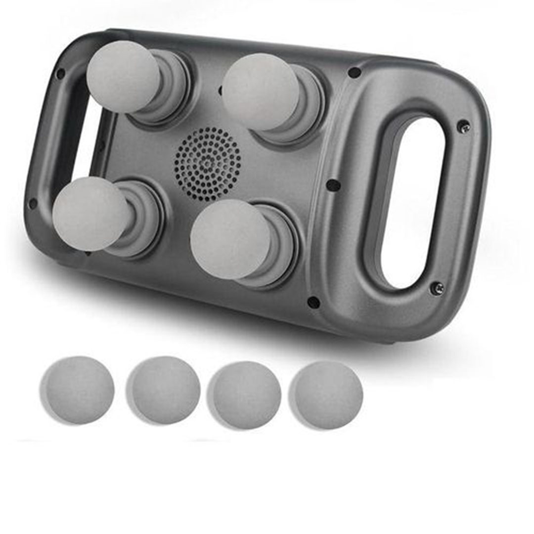 مسدس مساج و تدليك لاسلكي/قابل لإعادة الشحن- 4 رؤوس- 6 أوضاع - أسود ZX-1688