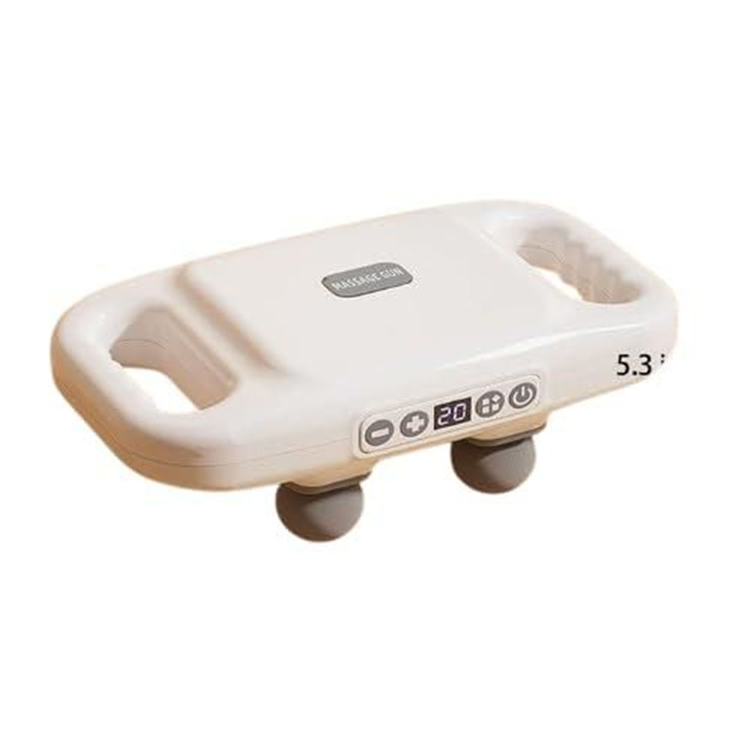 مسدس مساج و تدليك لاسلكي/قابل لإعادة الشحن- 4 رؤوس- 6 أوضاع - أبيض ZX-1688