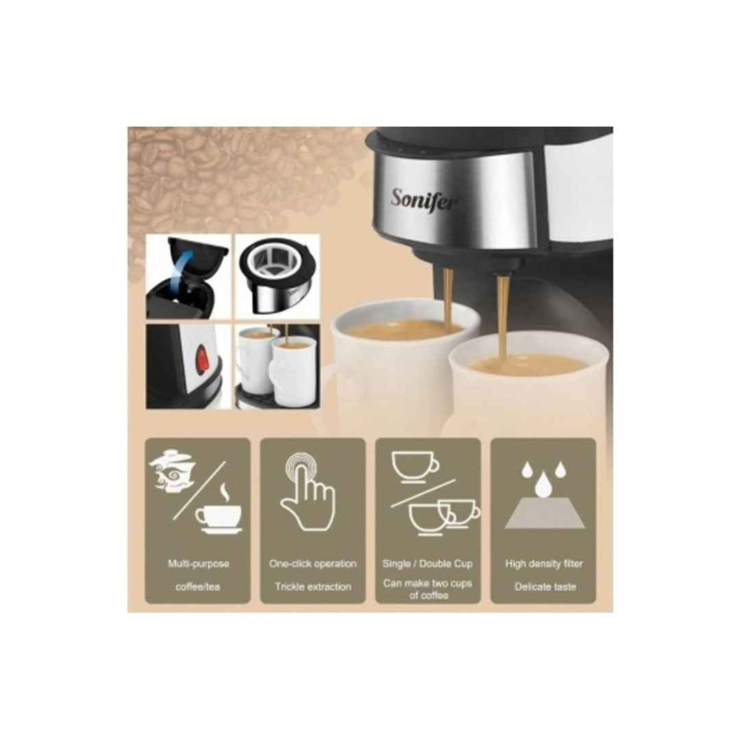 ماكينة صنع قهوة مع 2 مج سونفير - SF-3540