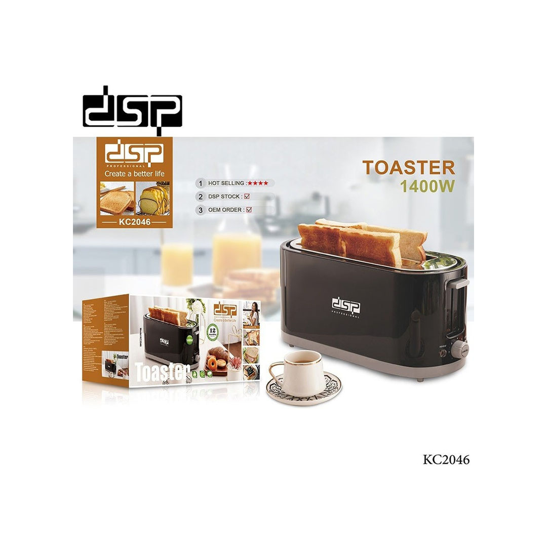 توستر دي اس بي 4 شريحة - 1400 وات - أسود - KC2046