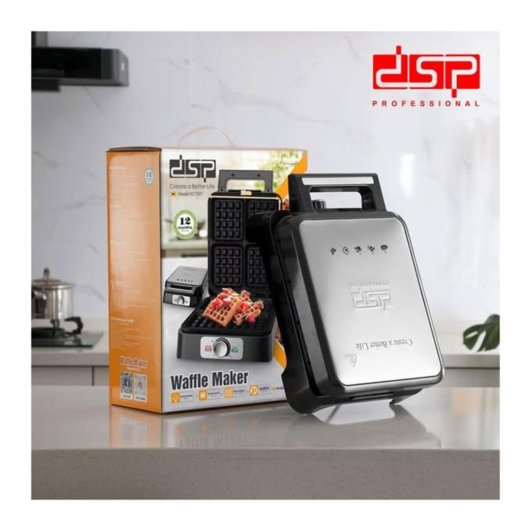 صانع الوفل 4 شرائح مع حماية من الحرارة - 1600 وات - KC1337