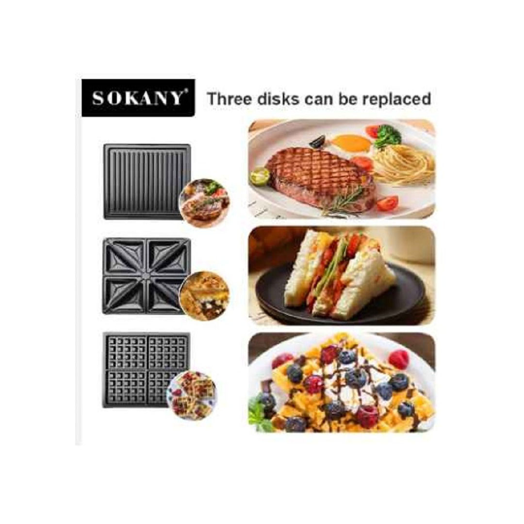 ماكينة صنع الساندويتش 3 في 1 - 1400 وات SK-BBQ-852