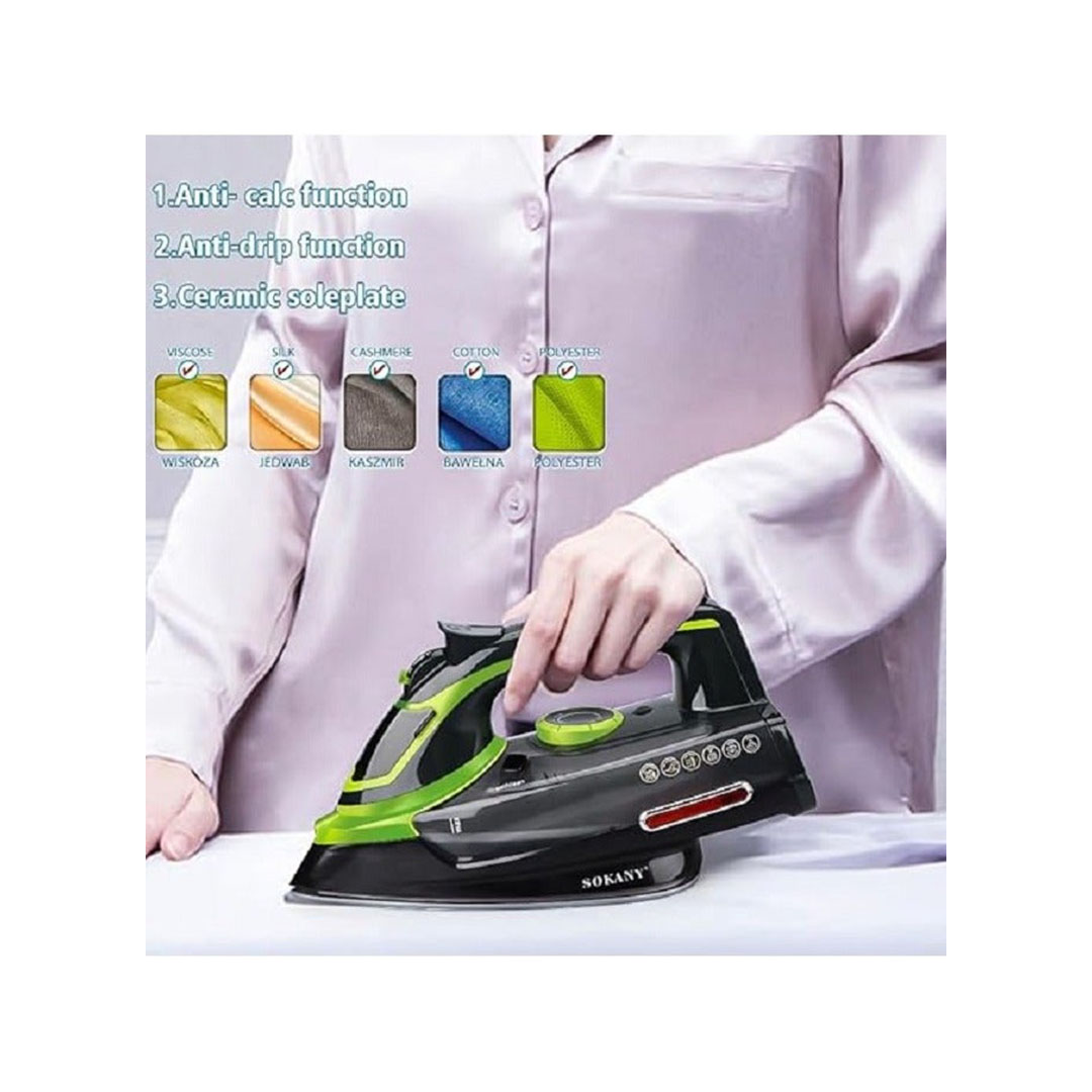 مكواة بخار التحكم بالبخار قاعدة سيراميك - 380 مل - جاف/بخار - 2400 وات SK-11015