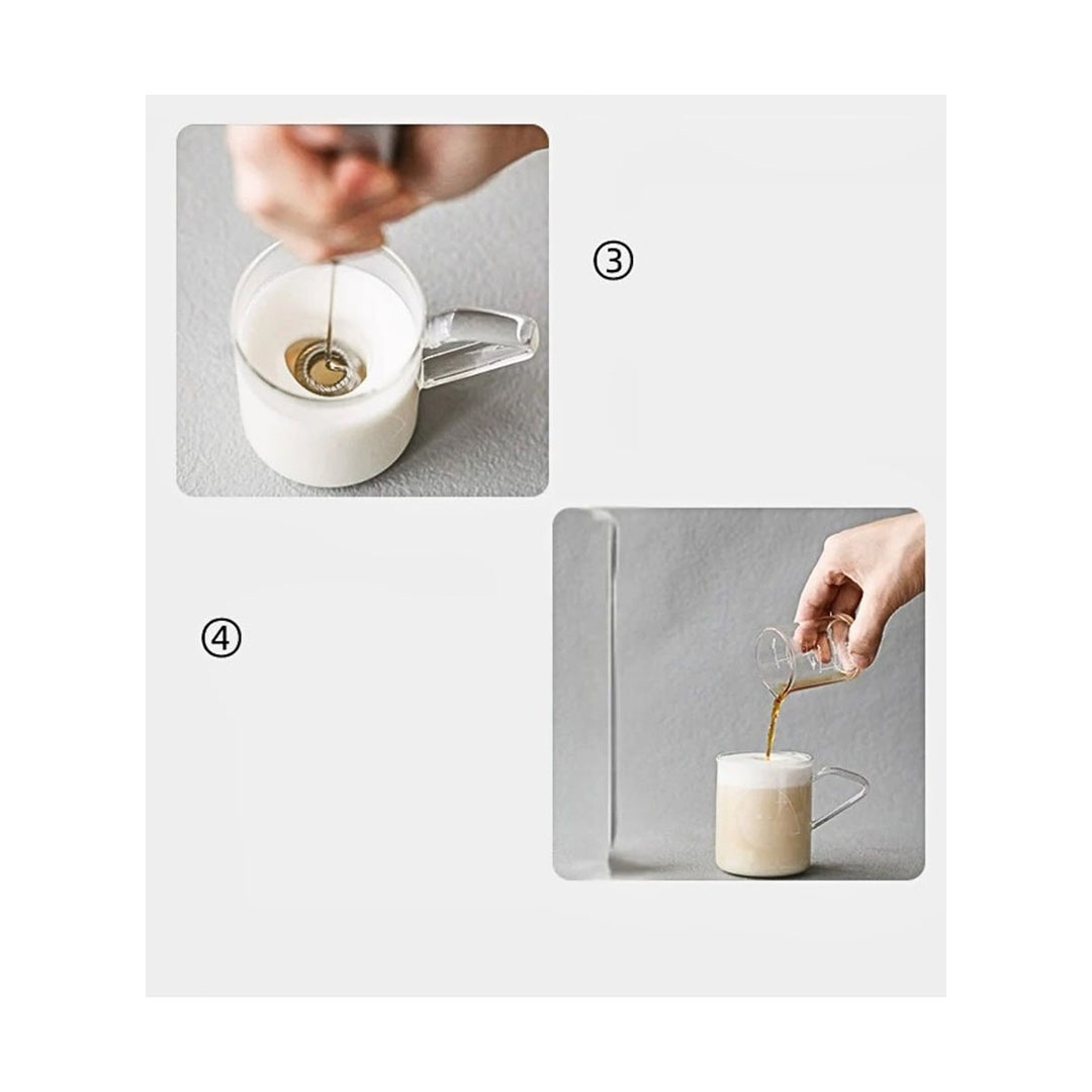 مضرب نسكافيه وخفاقة بيض 2 في 1 قابل لإعادة الشحن USB sk-02018 - أبيض