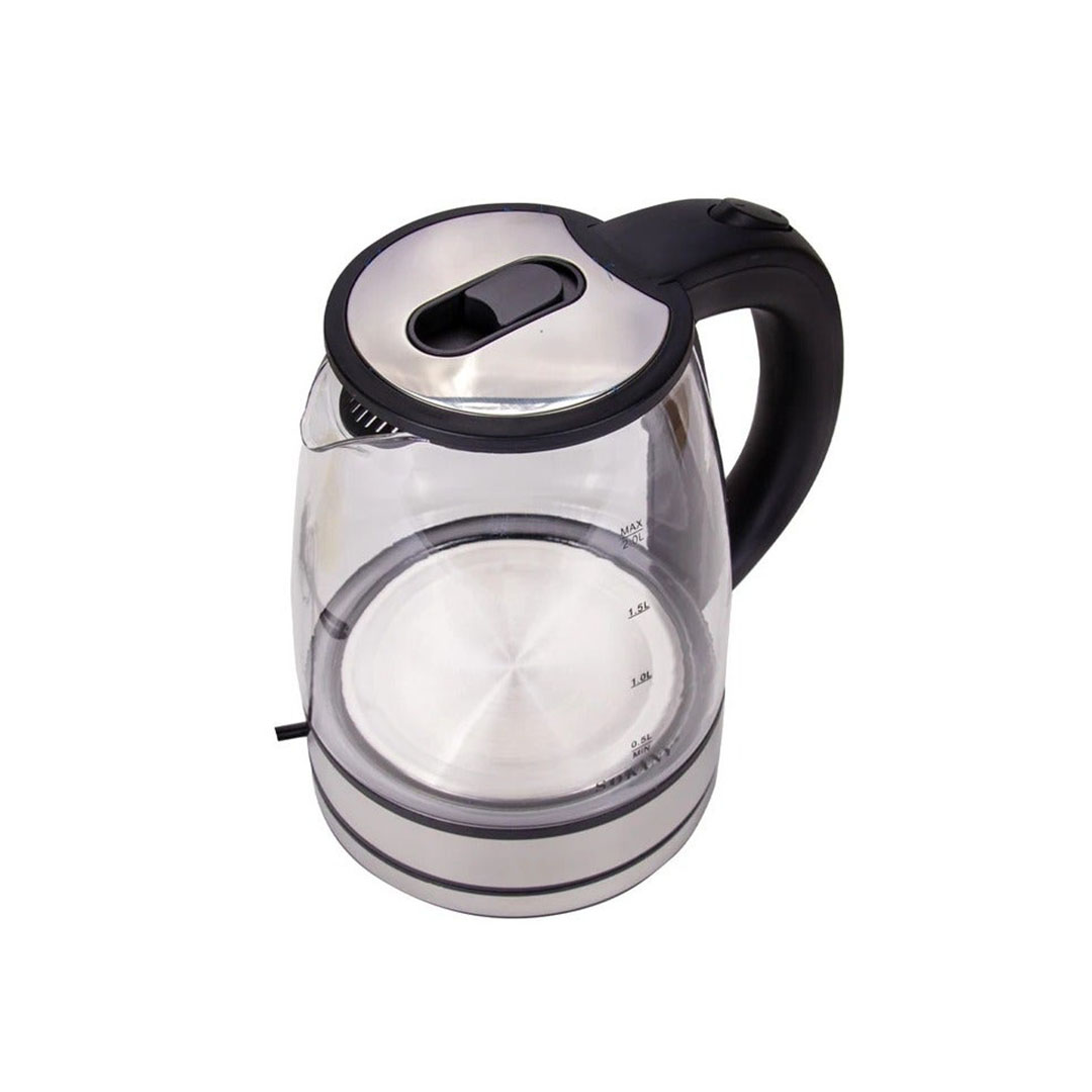 غلاية كهربائية زجاج بيركس بمؤشر مستوى الماء - 2 لتر - 1800 وات SK-SH-1098
