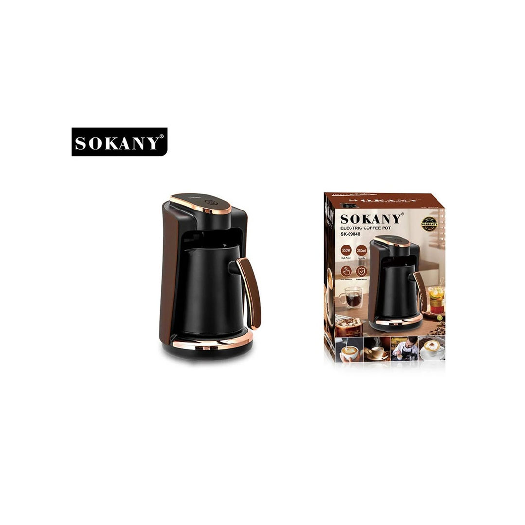 ماكينة صنع القهوة التركية بشاشة تعمل باللمس/إيقاف تشغيل تلقائي سوكاني - 550 وات - أسود SK-09048