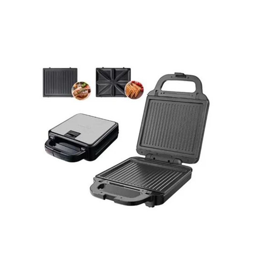 صانع الساندويتش 2 في 1 شواية وصانعة توست تسخين مزدوج الجوانب - 1400 واط - SK-08062