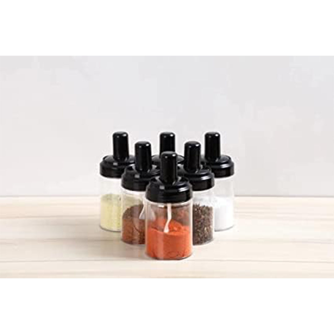 برطمان زجاج بمعلقة - 200 مل - 6 قطع