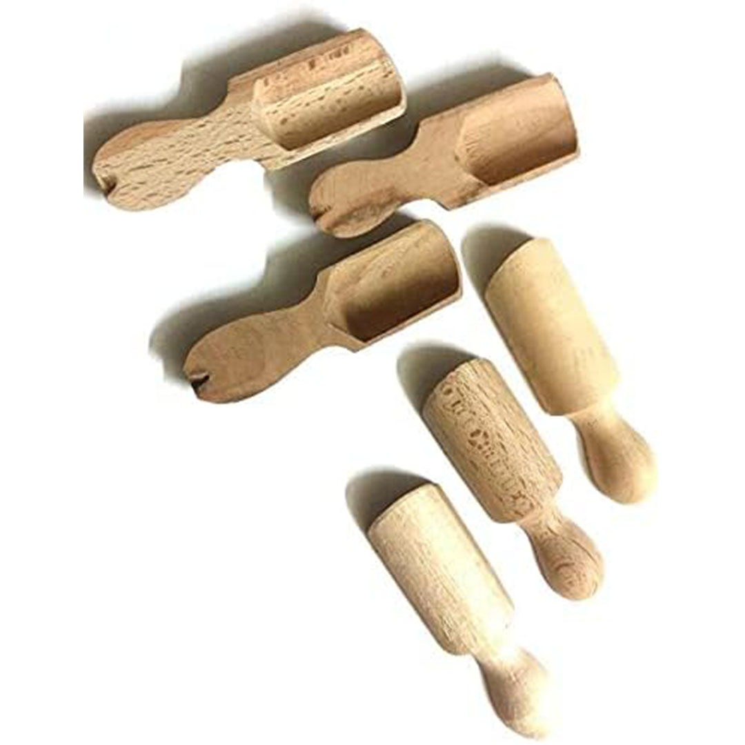 معالق خشب جاروف للبهارات - 6 قطع